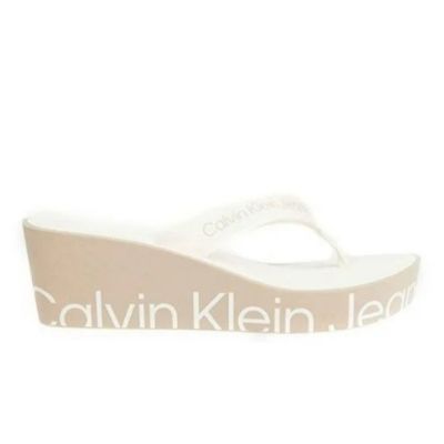 Γυναικείες Παντόφλες Calvin Klein Wedge Sandal YW0YW00995 0K7 Cream White