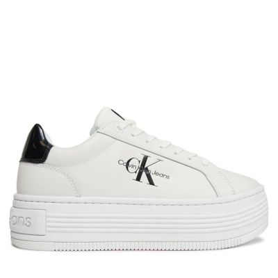 Γυναικεία Δερμάτινα Sneakers Calvin Klein YW0YW01431 01W Λευκά