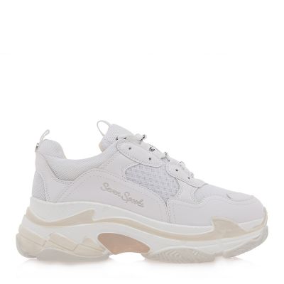 Γυναικεία Sneakers Seven SHN007-03AAU Λευκό Καμηλό  O116W037304G